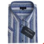Mechmoto SS Cotton Stretch Shirt Stripe - blue/grey stripe